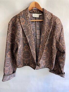 Vintage Flashback Tapestry Cropped Jacket 90’s